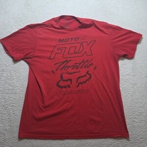 Fox Racing Mens T Shirt Size XL Red Team Fox Distressed Grunge Y2k Filth Awesome